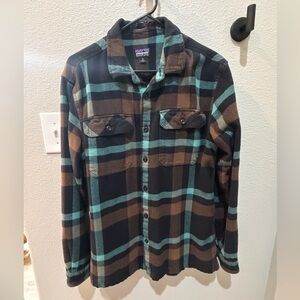 Patagonia Organic Cotton Checkered Shirt - Teal and Brown
